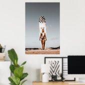 Surfer Girl ~ Hawaii Poster (Thuiskantoor)