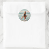 Surfer Girl Hossegor Frankrijk Ronde Sticker (Tas)