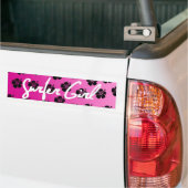 Surfer Girl in Roze Bumpersticker (Op Truck)