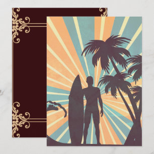 Surfer Girl Invitation Card Kaart