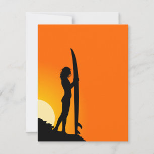 Surfer Girl Invitation Kaart