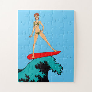 SURFER GIRL JIGSAW PUZZZLE LEGPUZZEL