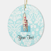 Surfer Girl Keramisch Ornament (Links)