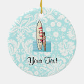 Surfer Girl Keramisch Ornament (Achterkant)