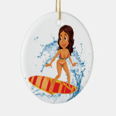 Surfer Girl Keramisch Ornament (Rechts)