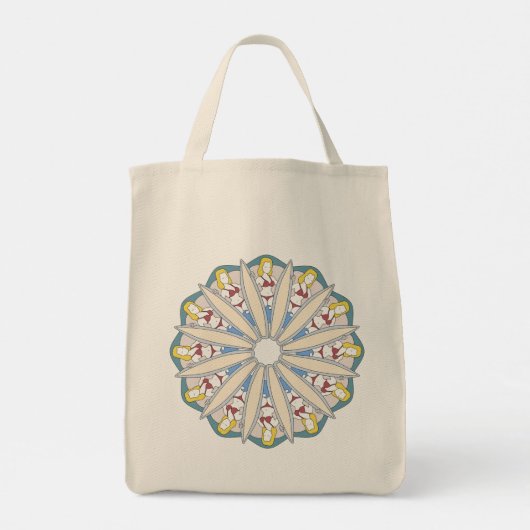 Surfer Girl Mandala Vrouw Surfer Pattern Tote Bag (Achterkant)