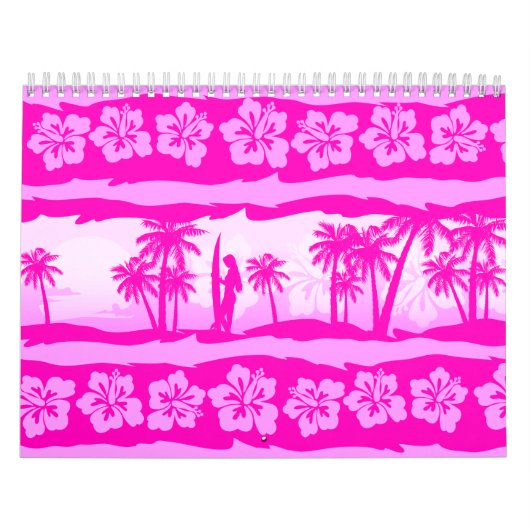 Surfer girl met palm kalender (Hoes)