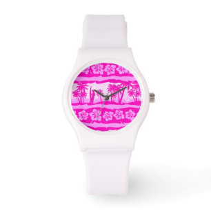 Surfer girl met palmbomen horloge