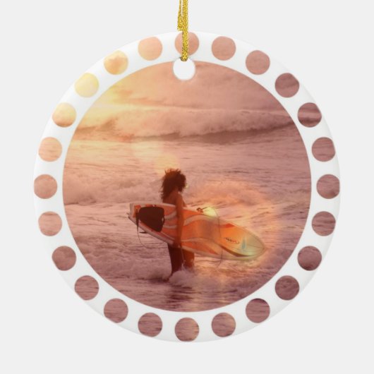 Surfer Girl Ornament (Achterkant)