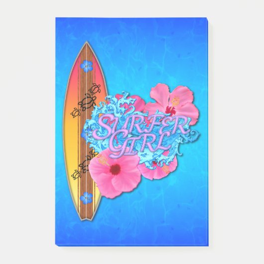 Surfer Girl Post-it® Notes (Voorkant)