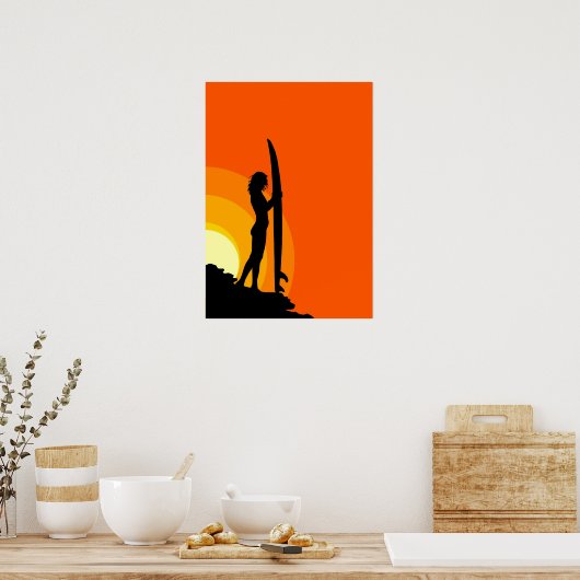 Surfer Girl Poster (Keuken)