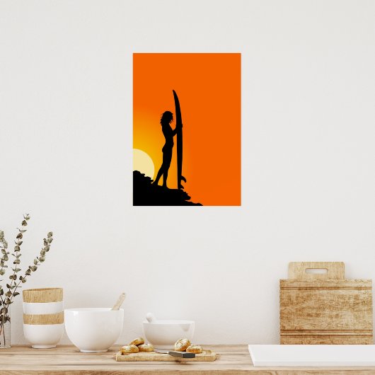 Surfer Girl Poster (Keuken)