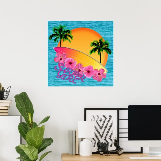 Surfer Girl Poster (Thuiskantoor)