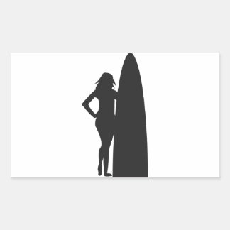 Surfer Girl Rechthoekige Sticker