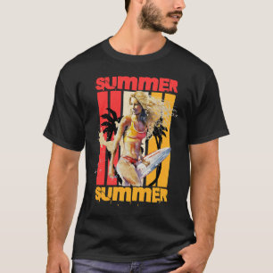 Surfer Girl Retro Summer T-shirt