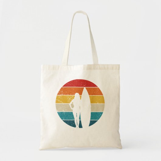 Surfer Girl,  Retro Surfing 810 Tote Bag (Voorkant)