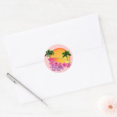 Surfer Girl Ronde Sticker (Envelop)