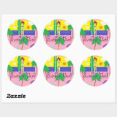 Surfer Girl Ronde Sticker (Vel)