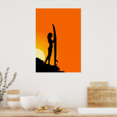 Surfer girl silhouette poster (Keuken)