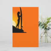 Surfer Girl Stationery Briefpapier (Staand voorkant)