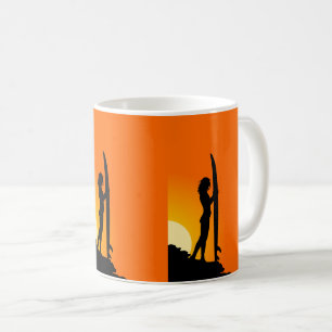 Surfer Girl Sunset Dreamscape Koffiemok