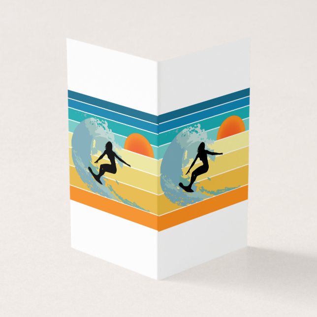 Surfer Girl  Sunset Kaart (Buitenkant)