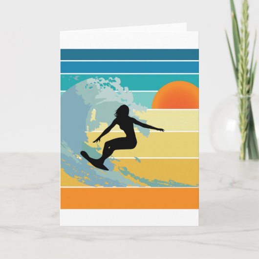 Surfer Girl  Sunset Kaart (Voorkant)