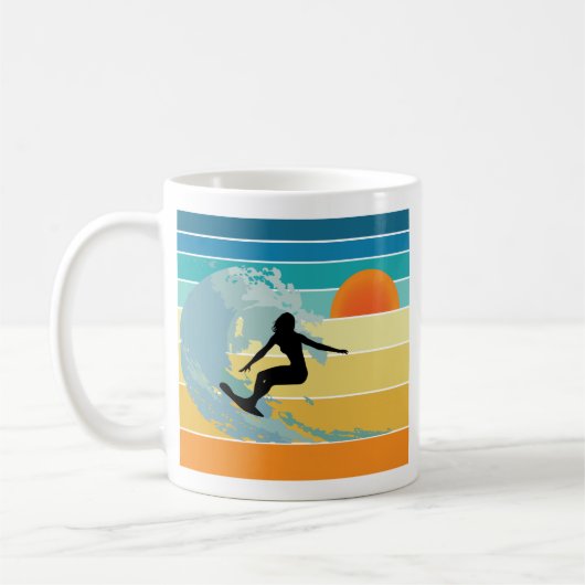 Surfer Girl Sunset Koffiemok (Links)