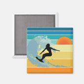 Surfer Girl Sunset Magneet (Voorkant / Achterkant)