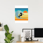 Surfer Girl  Sunset Poster (Thuiskantoor)
