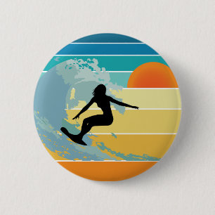 Surfer Girl  Sunset Ronde Button 5,7 Cm