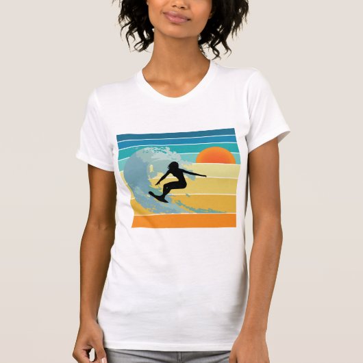 Surfer Girl  Sunset T-shirt (Voorkant)