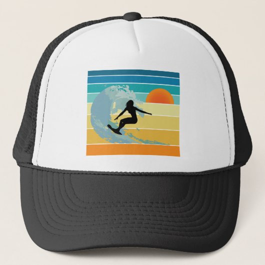 Surfer Girl  Sunset Trucker Pet (Voorkant)