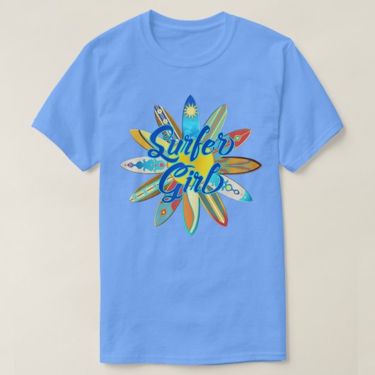 Surfer Girl Surfboard Summer Surf T-shirt (Design voorkant)