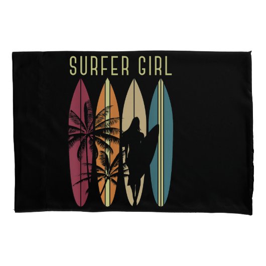 Surfer Girl Surfboard Surfred Women Girls Surf Oce Kussensloop (Voorkant)