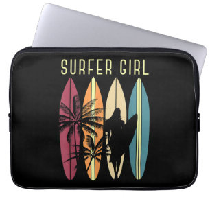 Surfer Girl Surfboard Surfred Women Girls Surf Oce Laptop Sleeve