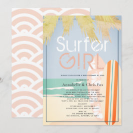 Surfer Girl Surfboards Beach Baby shower per post Kaart