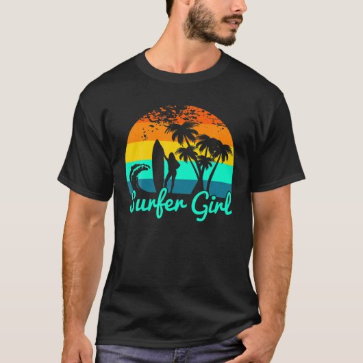  Surfer Girl Surfing Classic T-shirt (Voorkant)