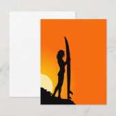 Surfer Girl Uitnodiging (Voorkant / Achterkant)
