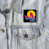 Surfer Girl Vierkante Button 5,1 Cm (In situ)