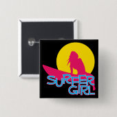 Surfer Girl Vierkante Button 5,1 Cm (Voorkant /achterkant)
