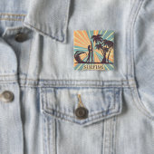 Surfer Girl Vierkante Button 5,1 Cm (In situ)