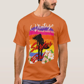 Surfer Girl Vintage Hawaï Noordkust T-shirt