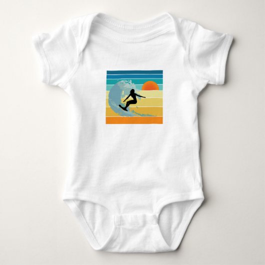 Surfer Girl Vintage Zonsondergang Romper (Voorkant)
