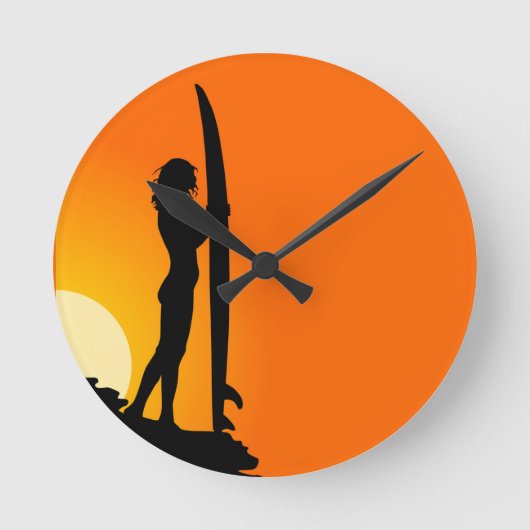 Surfer Girl wandklok (Voorkant)