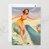 Surfer Girls Briefkaart (Voorkant / Achterkant)