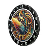 Surfer Glow met Golden Sunset Design Dartbord (Voorkant Rechts)