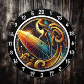 Surfer Glow met Golden Sunset Design Dartbord