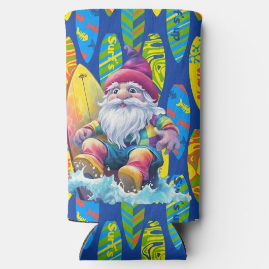 Surfer Gnome Seltzer Blikjeskoeler (Achterkant)