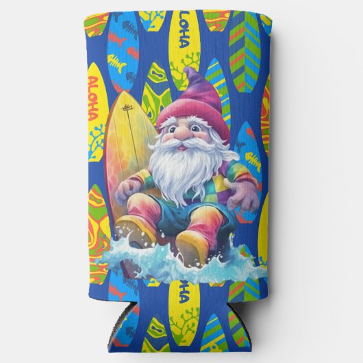 Surfer Gnome Seltzer Blikjeskoeler (Voorkant)